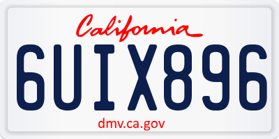 CA license plate 6UIX896