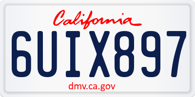 CA license plate 6UIX897