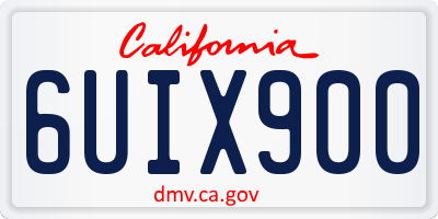 CA license plate 6UIX900
