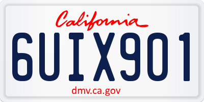 CA license plate 6UIX901