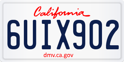 CA license plate 6UIX902