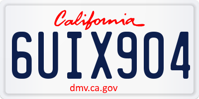 CA license plate 6UIX904