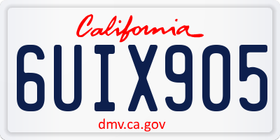 CA license plate 6UIX905
