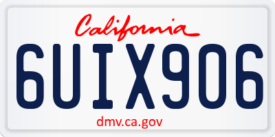 CA license plate 6UIX906