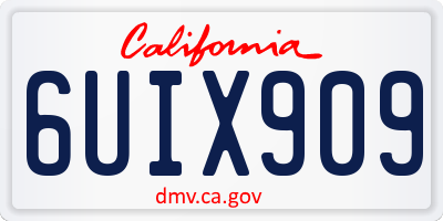 CA license plate 6UIX909
