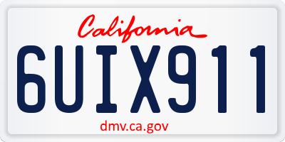 CA license plate 6UIX911