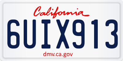 CA license plate 6UIX913