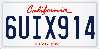CA license plate 6UIX914