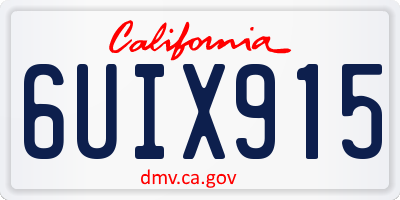 CA license plate 6UIX915