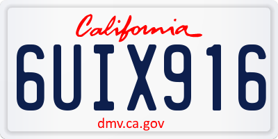 CA license plate 6UIX916