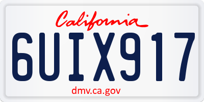CA license plate 6UIX917