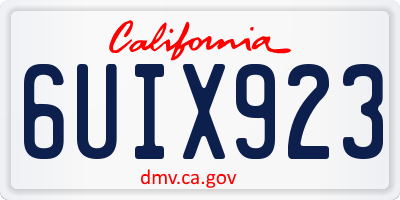 CA license plate 6UIX923