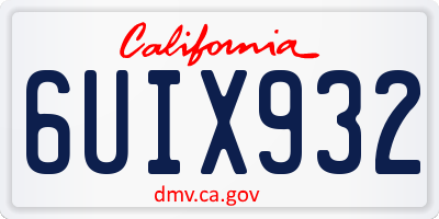 CA license plate 6UIX932