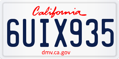 CA license plate 6UIX935