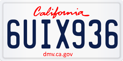 CA license plate 6UIX936