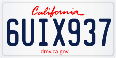 CA license plate 6UIX937