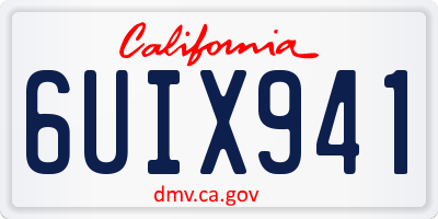 CA license plate 6UIX941