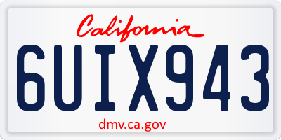 CA license plate 6UIX943