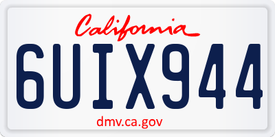 CA license plate 6UIX944