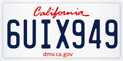 CA license plate 6UIX949