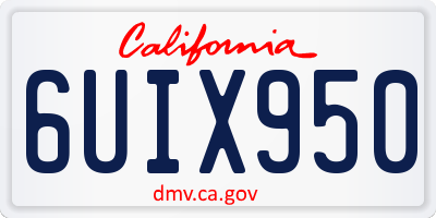 CA license plate 6UIX950