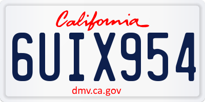 CA license plate 6UIX954