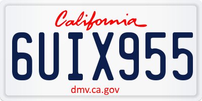 CA license plate 6UIX955
