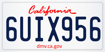 CA license plate 6UIX956