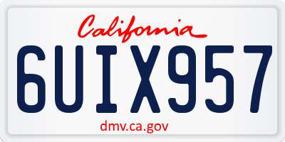 CA license plate 6UIX957