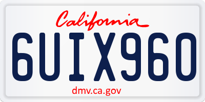 CA license plate 6UIX960