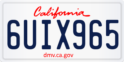 CA license plate 6UIX965