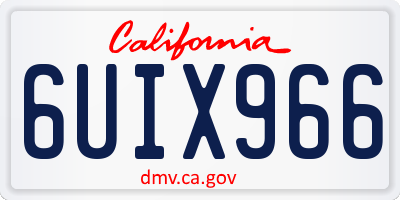 CA license plate 6UIX966