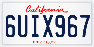 CA license plate 6UIX967