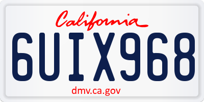 CA license plate 6UIX968