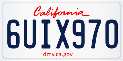 CA license plate 6UIX970