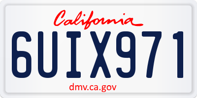 CA license plate 6UIX971