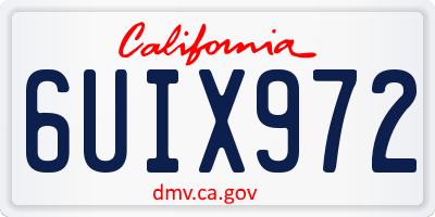 CA license plate 6UIX972