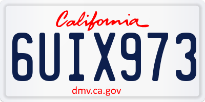 CA license plate 6UIX973