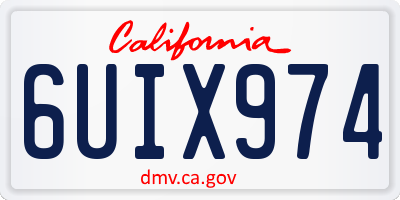 CA license plate 6UIX974
