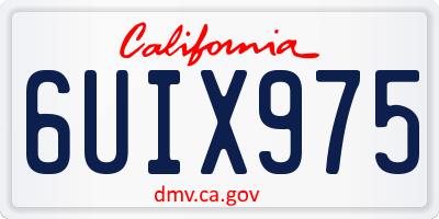 CA license plate 6UIX975