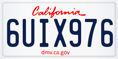 CA license plate 6UIX976