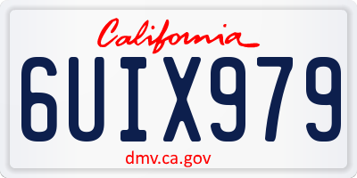 CA license plate 6UIX979
