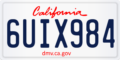 CA license plate 6UIX984