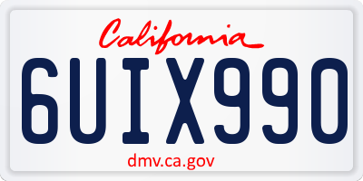 CA license plate 6UIX990