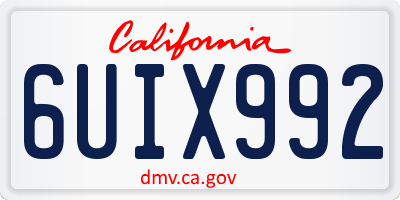 CA license plate 6UIX992