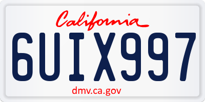 CA license plate 6UIX997