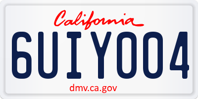 CA license plate 6UIY004