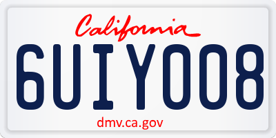 CA license plate 6UIY008