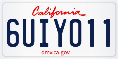 CA license plate 6UIY011