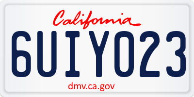 CA license plate 6UIY023